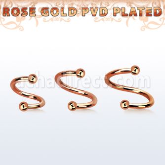 spettb2 espiral ceja acero 316l pvd oro rosa bolas 2mm al por mayor