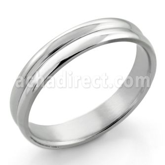sr122 anillo doble acanalado ancho acero inoxidable brillo espejo distribuidor mayorista