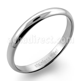 sr148 anillo banda estrecha grabable acero inoxidable brillo espejo venta