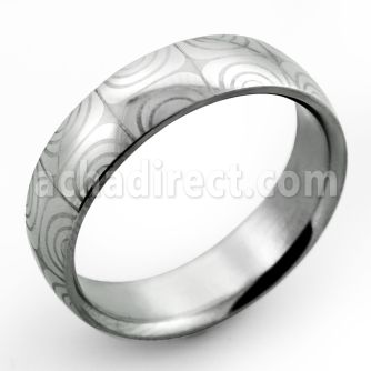 sr298 anillo acero inoxidable mate estampado caleidoscopio mayorista