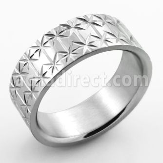 sr324 anillo acero inoxidable mate asterisco enredado al por mayor