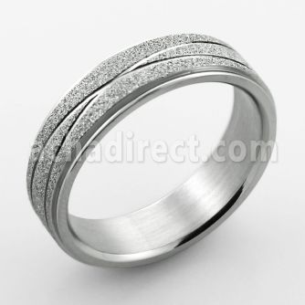 sr326 anillo acero inoxidable mate diamante cortado al por mayor