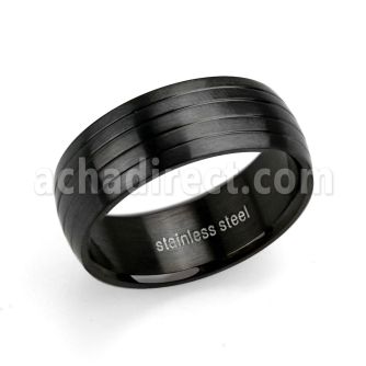 srb67 anillo acero inoxidable negro 4 arboledas brillo espejo venta