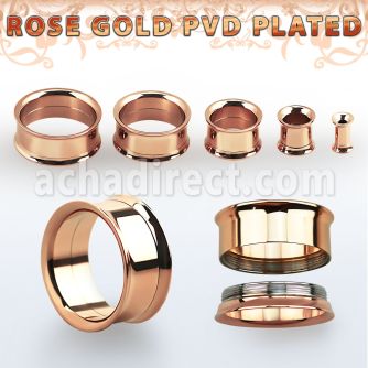 stthp dilatacion tunel doble flare acero quirurgico pvd oro rosa rosca interna distribuidor mayorista