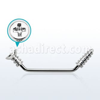 subscw barbell superficial industrial acero quirurgico 45 grados tornillo estrella rosca 14g rosca mayorista