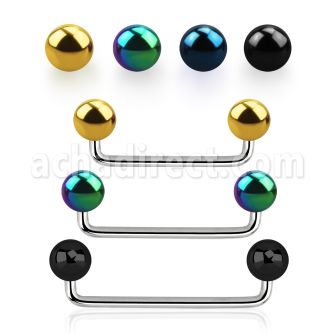 sudbt5 barbell superficial industrial acero 316l brillo espejo 90 grados bolas acero anodizado negro 5mm venta