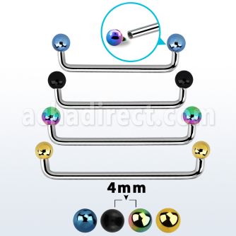 suditb4 barbell superficial industrial acero quirurgico rosca interna 90 grados bolas pvd 4mm distribuidor mayorista