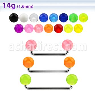 sudvb6 barbell superficial industrial acero quirurgico 90 grados bolas acrilico uv 6mm distribuidor