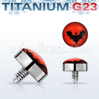 talg8 microdermal titanio g23 disco 4mm logo murcielago fondo rojo rosca interna base microdermal 2mm 2 5mm mayorista