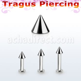 tlbcn3 labret tragus acero 316l base redonda 2 5mm tragus piercing cono 3mm distribuidor mayorista