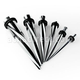 tpve expansor acrilico uv rayas negras blancas anillos goma dobles distribuidor mayorista