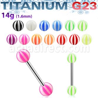 ubbbe barbell lengua titanio g23 bolas acrilicas pelota playa 6mm 16mm distribuidor mayorista