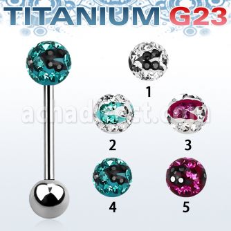 ubbfr6c barbell lengua titanio g23 bola multi cristal ferido 6mm rayas cebra bola titanio 5mm inferior al por mayor