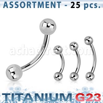 ublk18 surtido piercings 25 bananas ceja titanio g23 bolas 3mm distribuidor mayorista