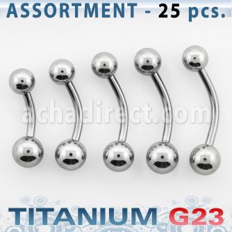 ublk195 surtido piercings 25 piercings ombligo titanio g23 bolas 5 6mm mayorista