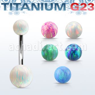 ubn2opg piercing ombligo titanio g23 bolas opalo 5mm 8mm al por mayor