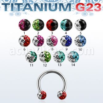 ucbfr3e barbell circular titanio g23 ceja labio bolas multi cristal 3mm colores venta