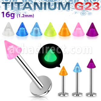 ulgln3 labret titanio g23 cono acrilico brilla oscuridad 3mm mayorista