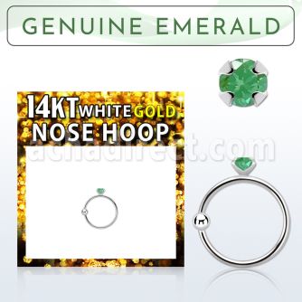 whge10 aro nariz oro blanco 14 kts 0 6mm esmeralda autentica 2mm distribuidor mayorista