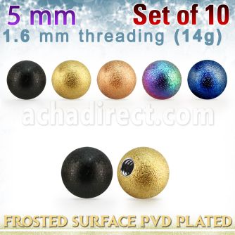xfobt5g pack 10 bolas acero 316l pvd 5mm superficie efecto esmerilado rosca distribuidor