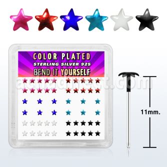 yxpsar caja display piercing nariz doblar tu mismo plata esterlina 925 0 6mm estrella 2 5mm distribuidor