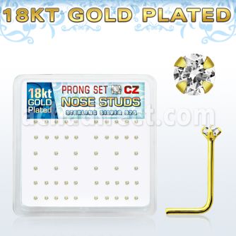 18nszbc caja display piercing nariz l plata esterlina 925 0 6mm zirconia claras redondas 1 5mm oro 18 kts venta