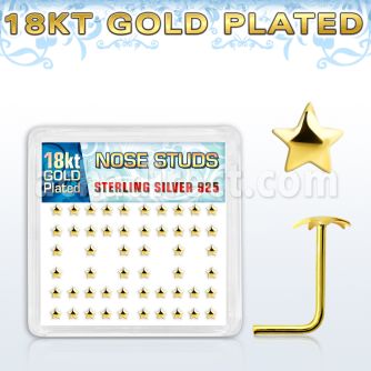 18sxvsar caja piercing nariz l plata 925 0 6mm estrella oro 18 kts distribuidor