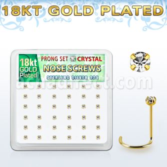 18wp14xc caja display 36 piercings nariz l plata 925 oro 18 kts 0 6mm cristal 2mm distribuidor