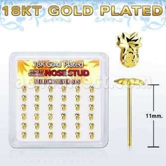 18yvpa36 caja display 36 piercing nariz doblar tu mismo plata 925 0 6mm oro 18 kts pina distribuidor mayorista
