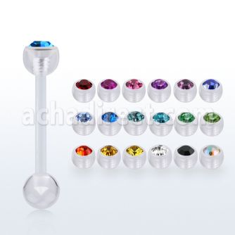 abbajb5 barbell lengua acrilico transparente flexible bola cristal bisel 5mm bola acrilica lisa 5mm inferior distribuidor