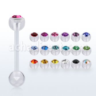 abbajb6 barbell lengua acrilico transparente flexible bola cristal bisel 6mm bola acrilica lisa 6mm inferior distribuidor mayorista