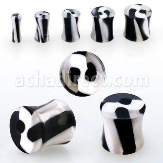 acpf plug doble flare acrilico solido remolino blanco negro distribuidor mayorista