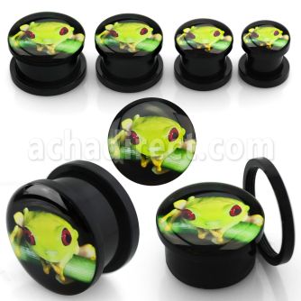 afpddd dilatacion plug tornillo acrilico negro logo rana verde mayorista
