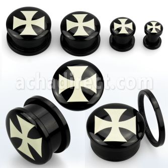 afpj dilatacion plug tornillo acrilico negro logo cruz hierro mayorista