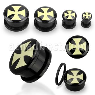 afpj dilatacion plug tornillo acrilico negro logo cruz hierro mayorista