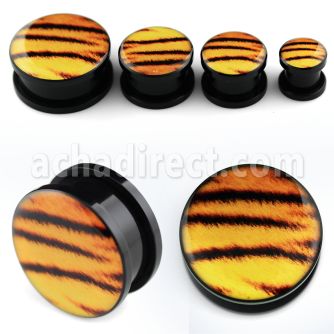 afpll dilatacion plug tornillo acrilico negro logo piel tigre mayorista