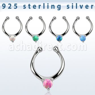 agsepo3 falso septum plata 925 1mm unico opalo 3mm centro 12mm distribuidor mayorista