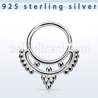 agsepv4 aro septum plata 925 1mm minimalista indio 8mm mayorista