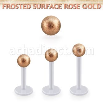 albfott4 labret bio flex bola acero quirurquico 4mm pvd oro rosa superficie efecto esmerilado venta