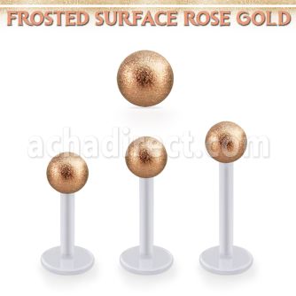 albfott5 labret bio flex bola acero quirurquico 5mm pvd oro rosa superficie efecto esmerilado al por mayor