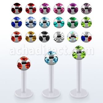 albmjb4 labret bio flex bola multi joya acero 316l brillo espejo 4mm distribuidor