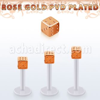 albttd4 labret bio flex dado acero 316l pvd oro rosa 4mm distribuidor mayorista