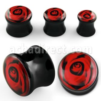 apgii dilatacion plug doble flare acrilico negro logo rosa roja distribuidor