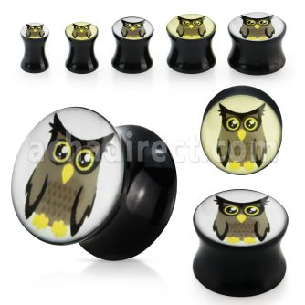 apgkk dilatacion plug doble flare acrilico negro logo buho distribuidor mayorista