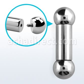 bb00 barbell acero quirurgico 316l bolas 12mm mayorista