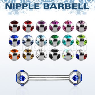 bb2mtc barbell pezon acero quirurgico bolas multi joyas 4mm venta