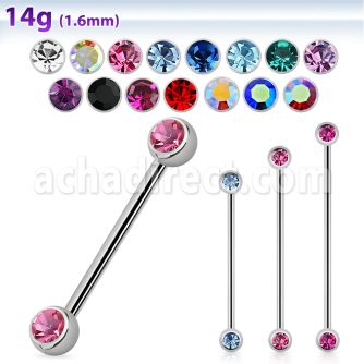 bbcc38 barbell industrial acero quirurgico bolas 5mm joya orientada hacia frente venta