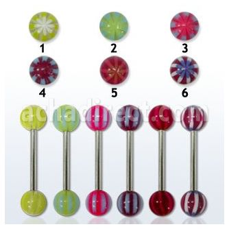 bbdxe barbell lengua acero quirurgico bolas acrilicas 6mm multi color 58 16mm mayorista