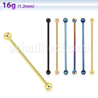 bbeitb barbell industrial acero quirurgico anodizado bolas 4mm venta