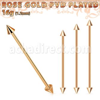 bbeittcn barbell industrial acero 316l pvd oro rosa conos 4mm distribuidor mayorista
